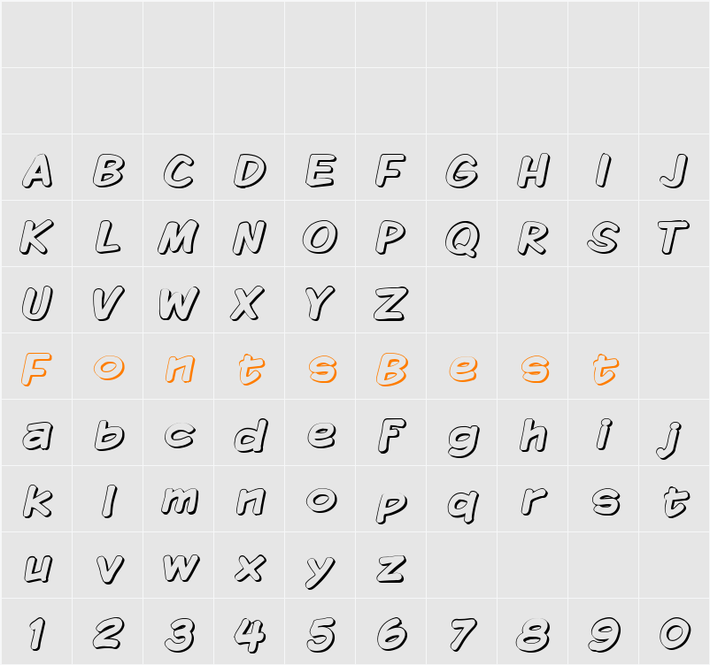 Komika Display - Shadow Character Map