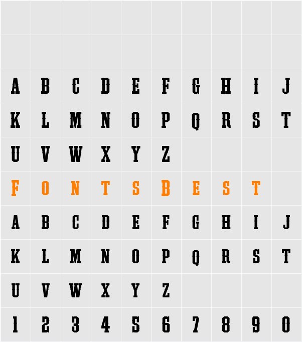 LHF Outlaw REG Character Map