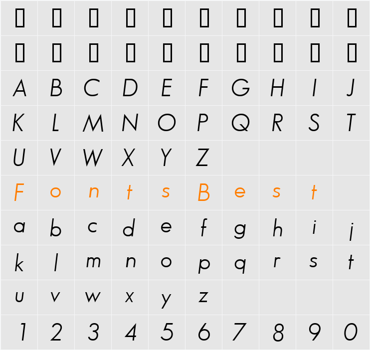 BouganBookSSi Character Map