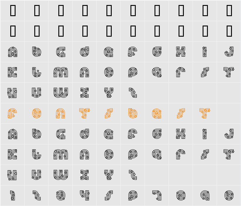 Dreamland Stars Character Map