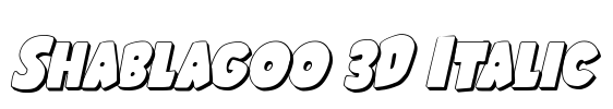 Shablagoo 3D Italic Font Image