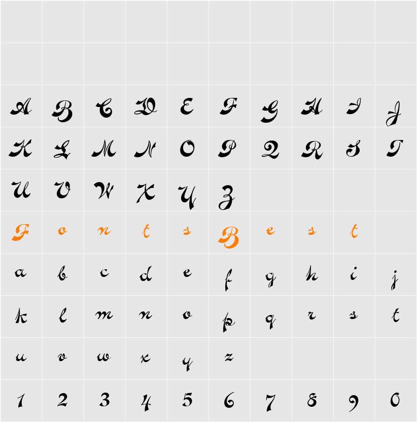 NoveltyScript Character Map