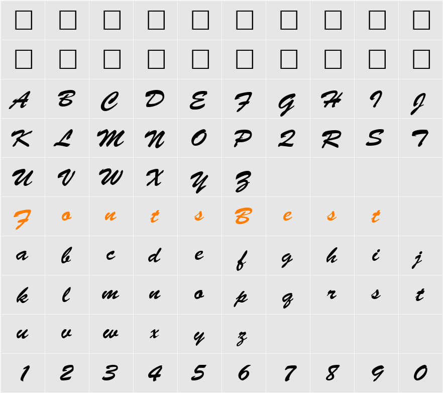 203-CAI978 Character Map