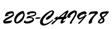 203-CAI978 Font Image