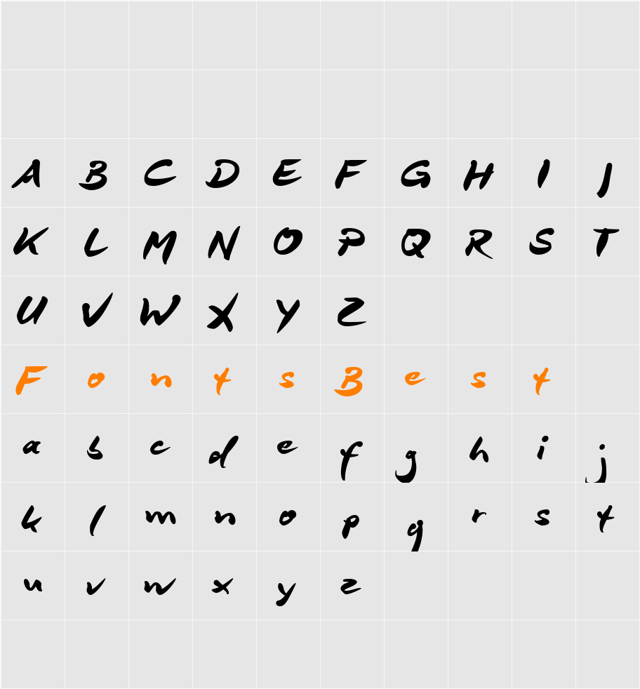 DeBorstel Brush Reduced Character Map