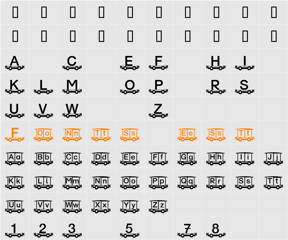 Eisenbahn Character Map
