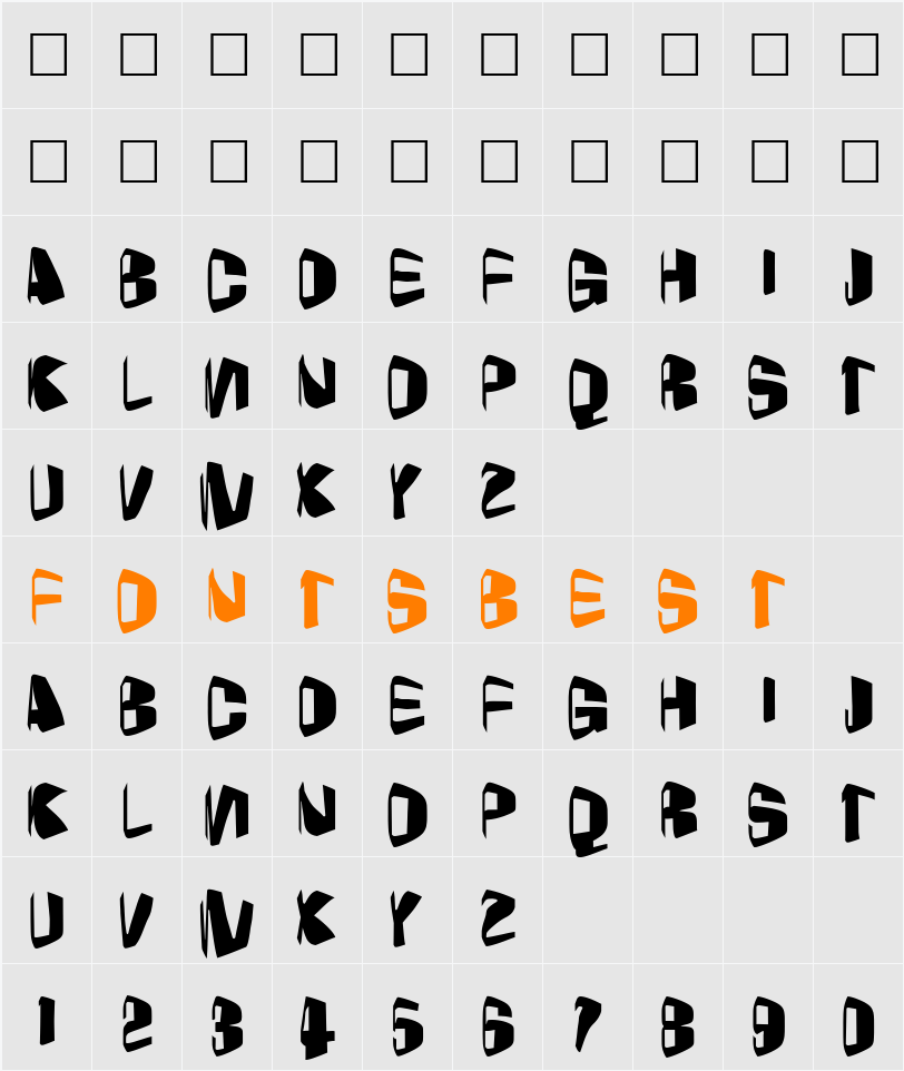 Foldz Character Map