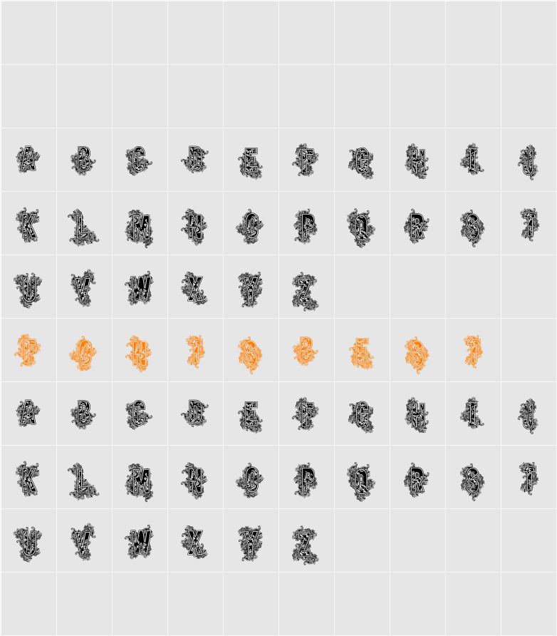 VTKS BEAUTY Character Map