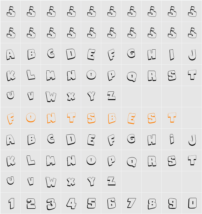 Snaps Taste Outline Character Map