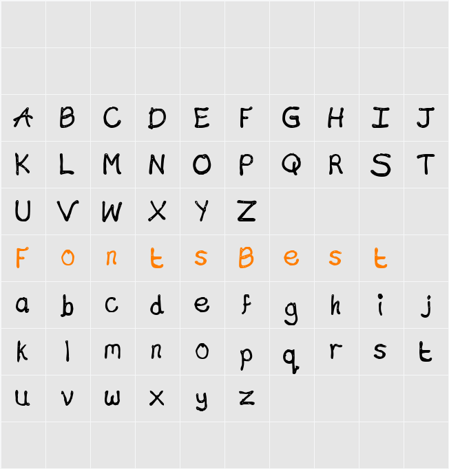chocolate type bold spaced Character Map