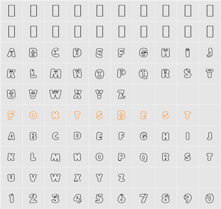 LoKinderSchrift Character Map