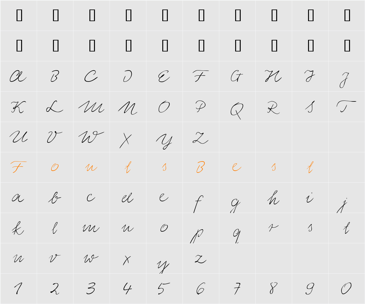 LTElisa Character Map