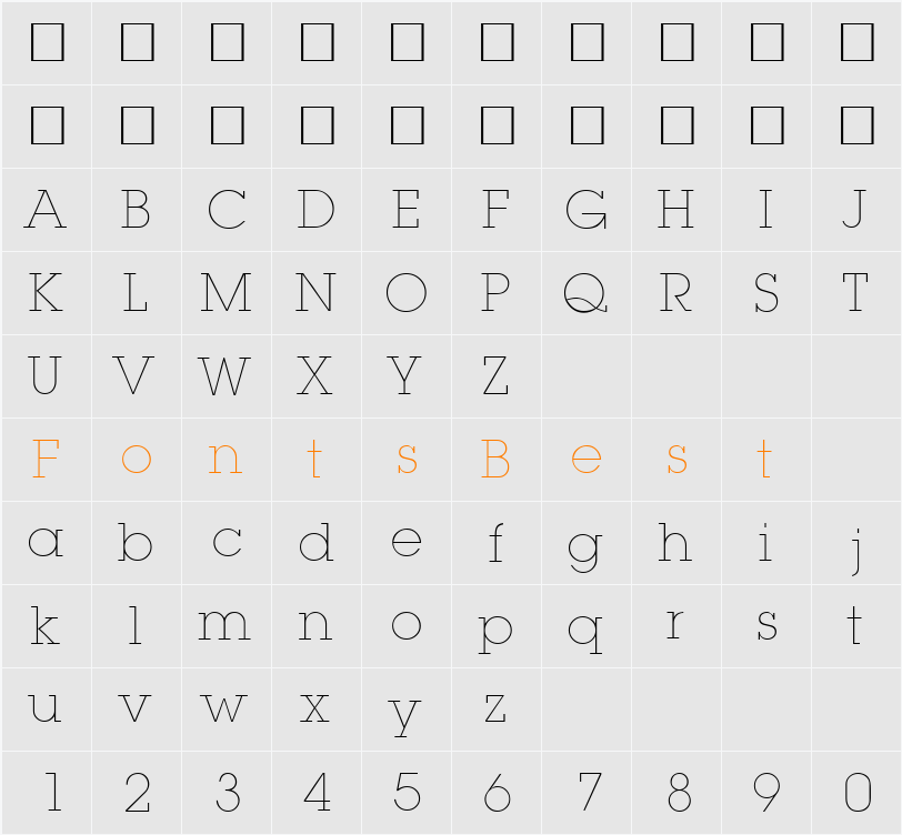 LubbersLight Character Map