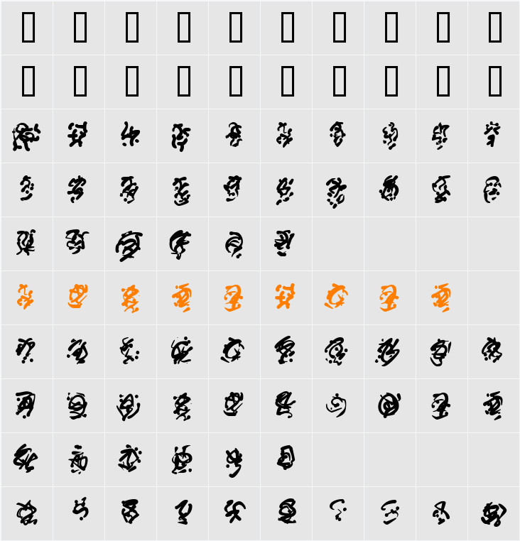 Runes of the Dragon Character Map