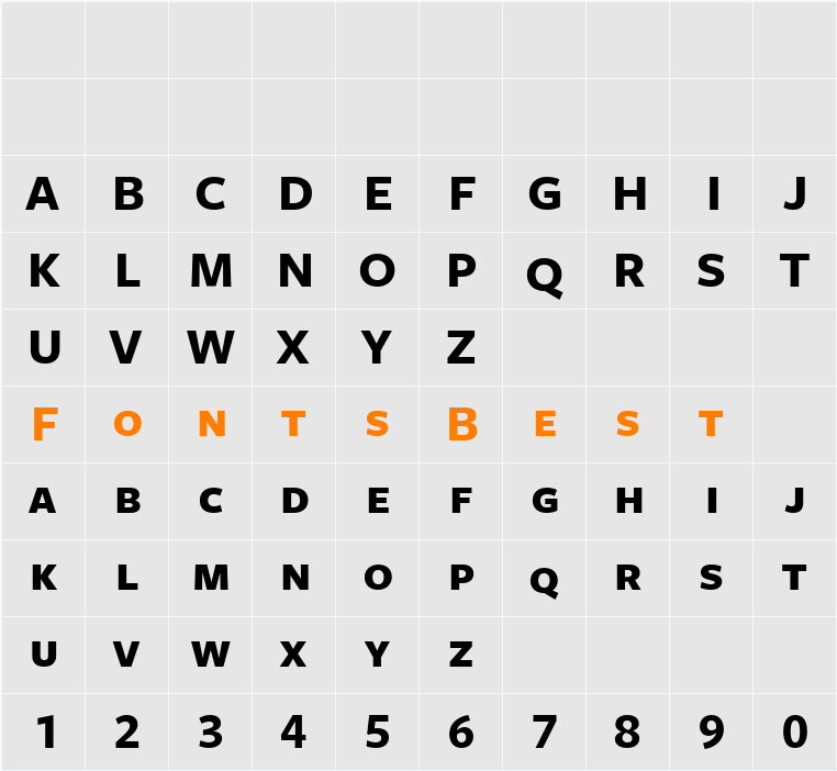FreightSans BoldSC Character Map
