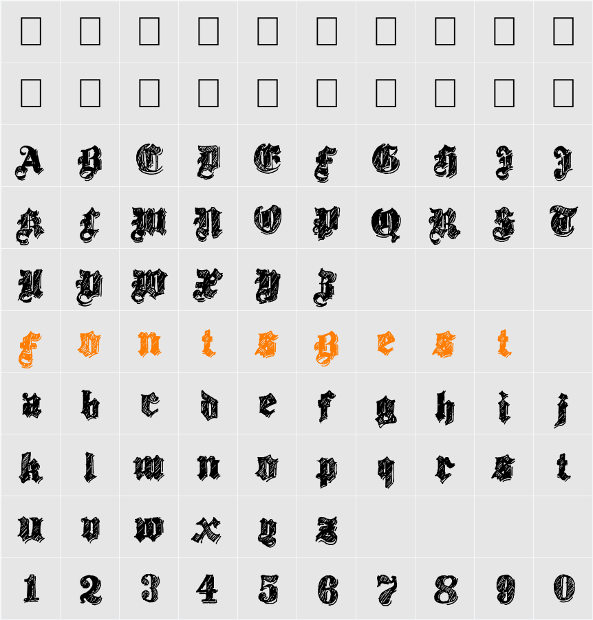 Twenty12 Character Map