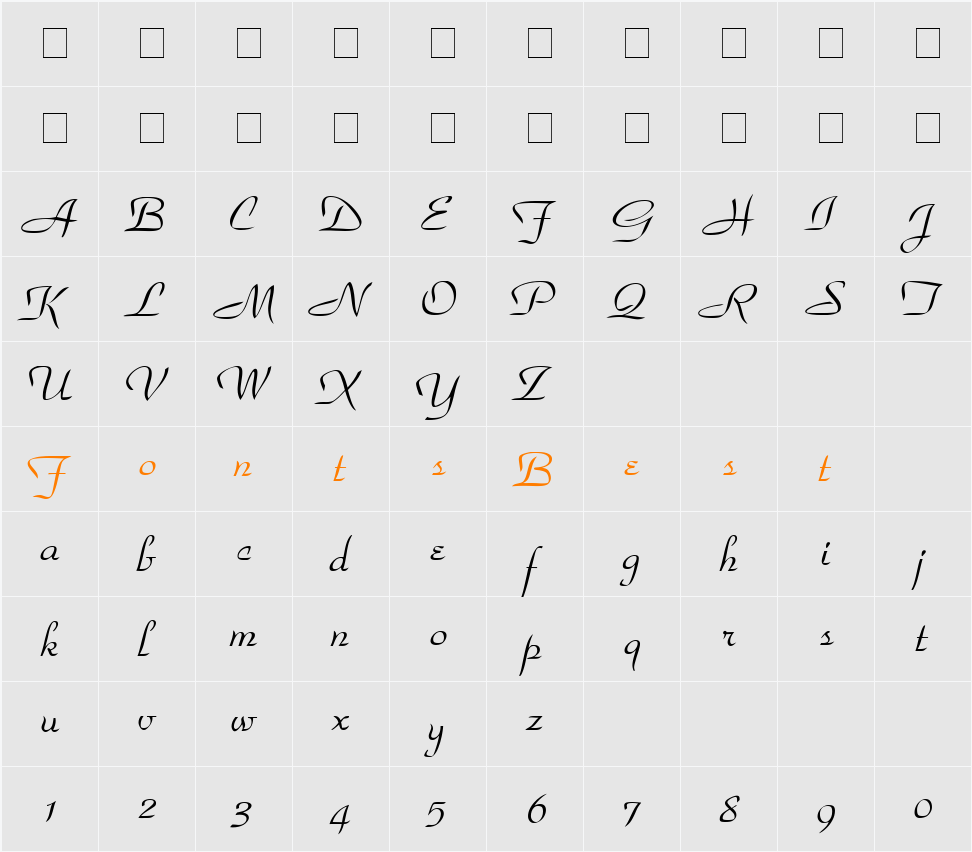 Torhok Character Map
