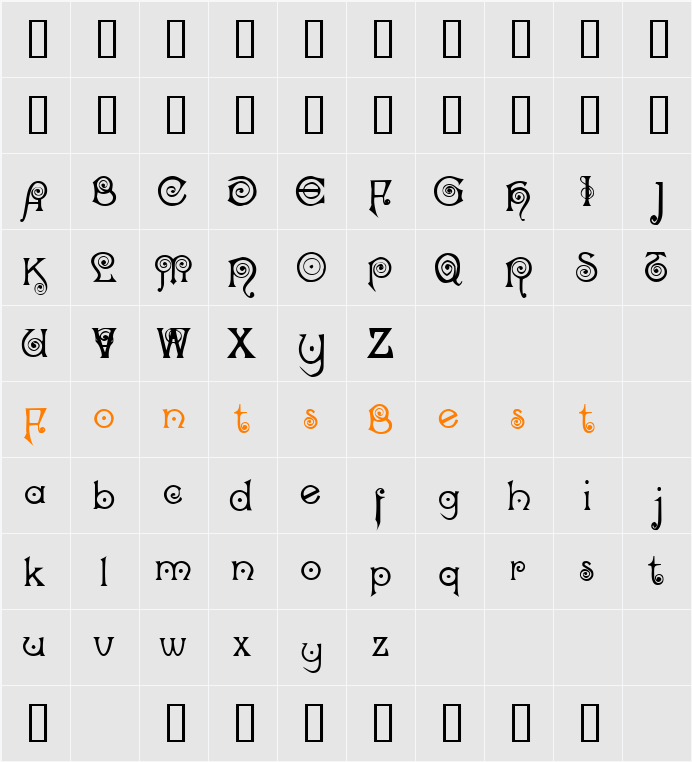 Nocker Character Map