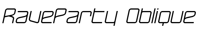 RaveParty Oblique Font Image