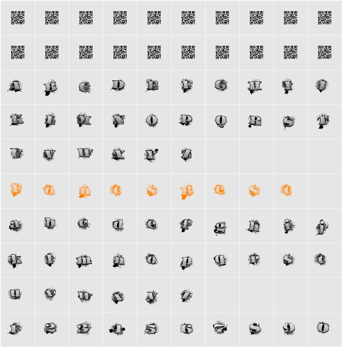 UrbanLabels Character Map