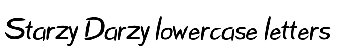 Starzy Darzy lowercase letters Font Image