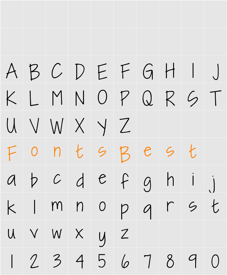 KG I Need A Font Character Map