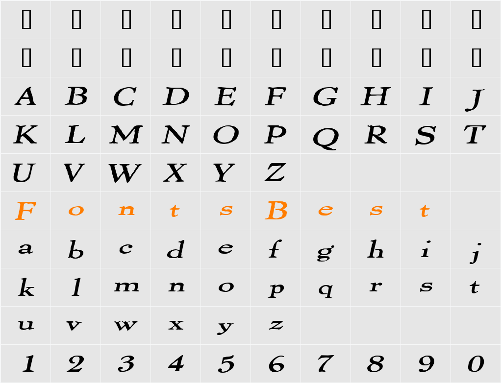 ThomasPaineExtended Character Map
