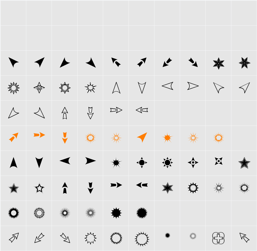 Eyecicles Character Map
