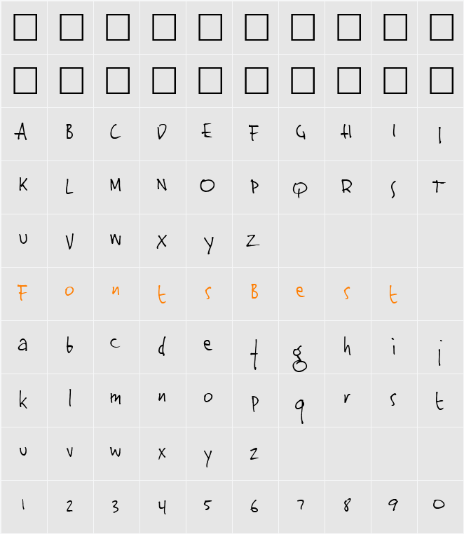 Jinky Character Map