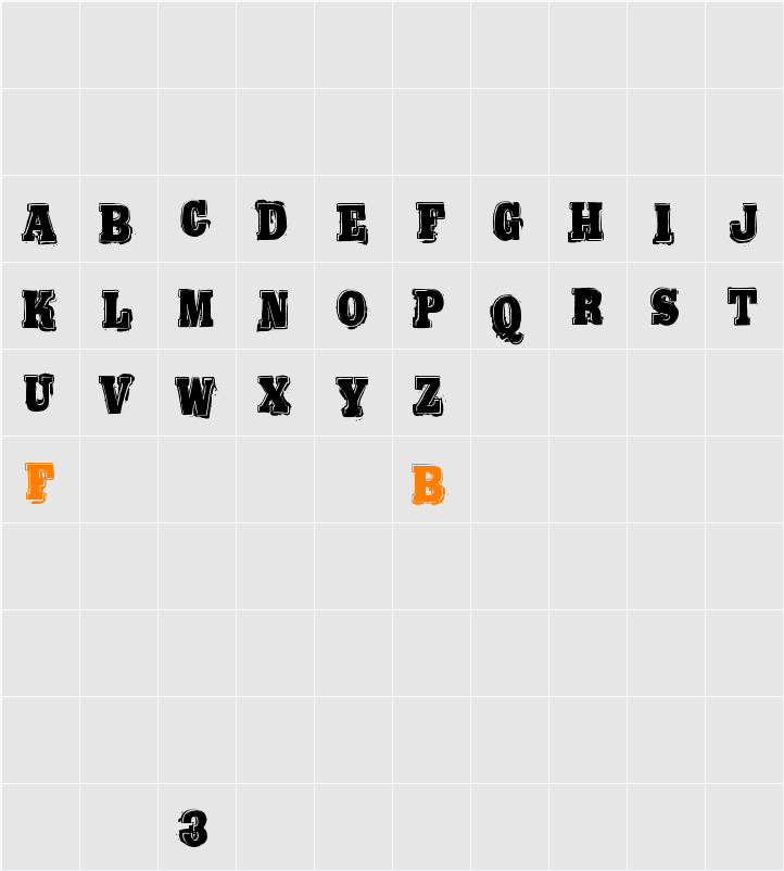 Bold Pressing H3 demo Character Map