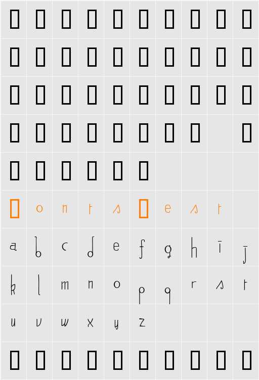 Harumph Character Map