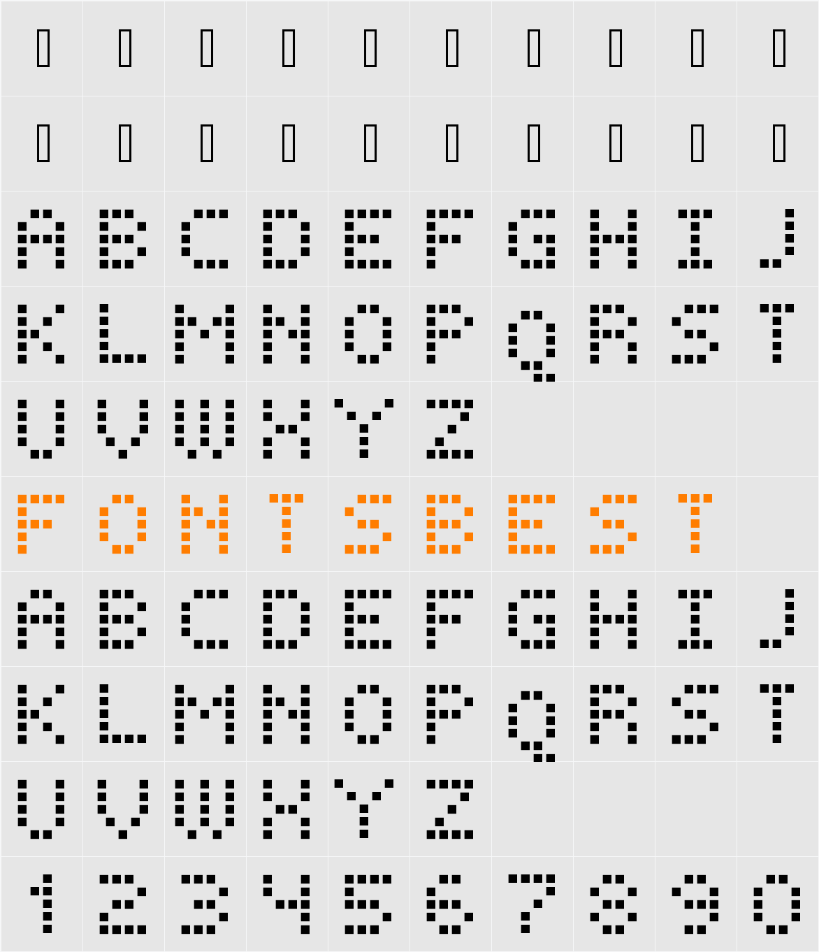 FFF Phantom 02 Character Map