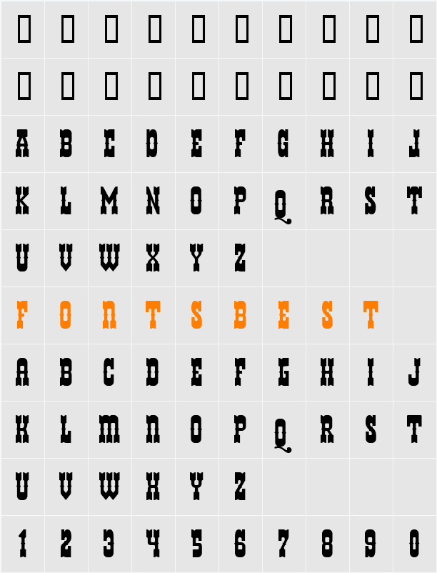 Helldorado Character Map