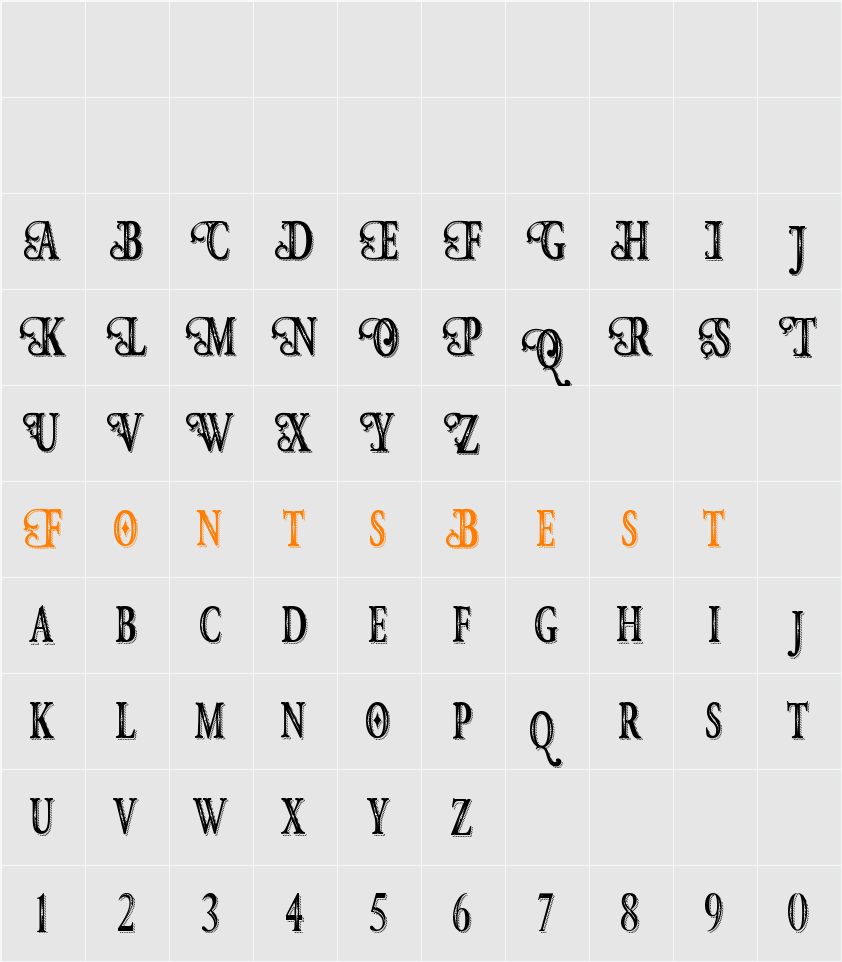 Hunter Heart Free Font Character Map
