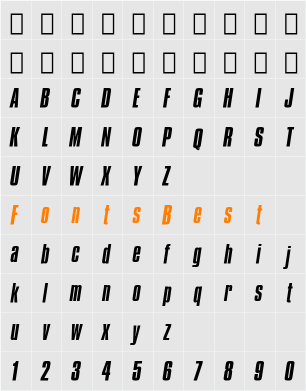 477-CAI978 Character Map