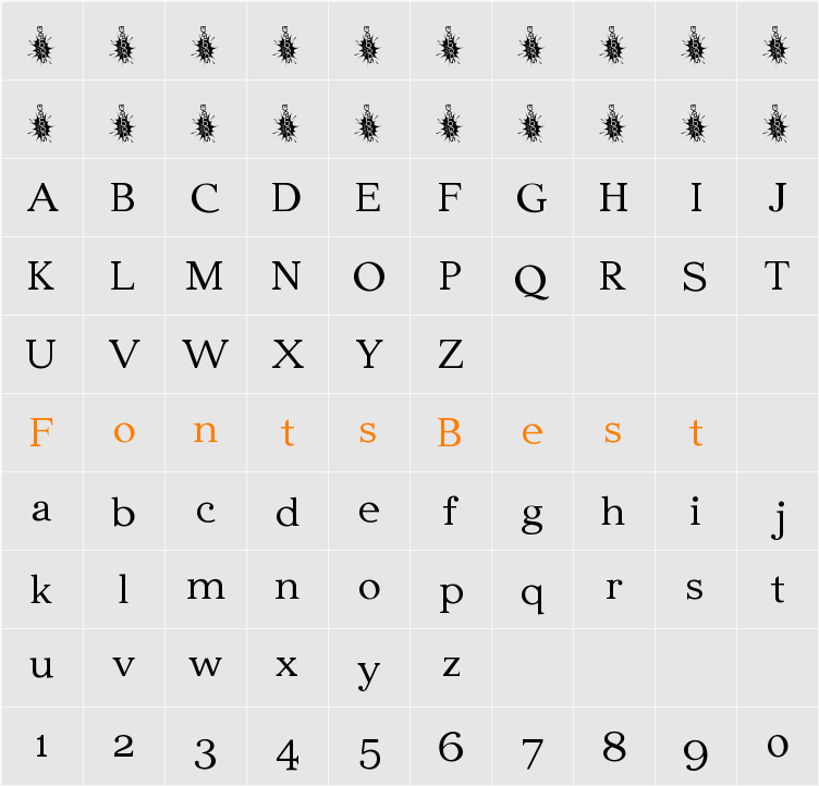 Edmundsbury Serif Character Map