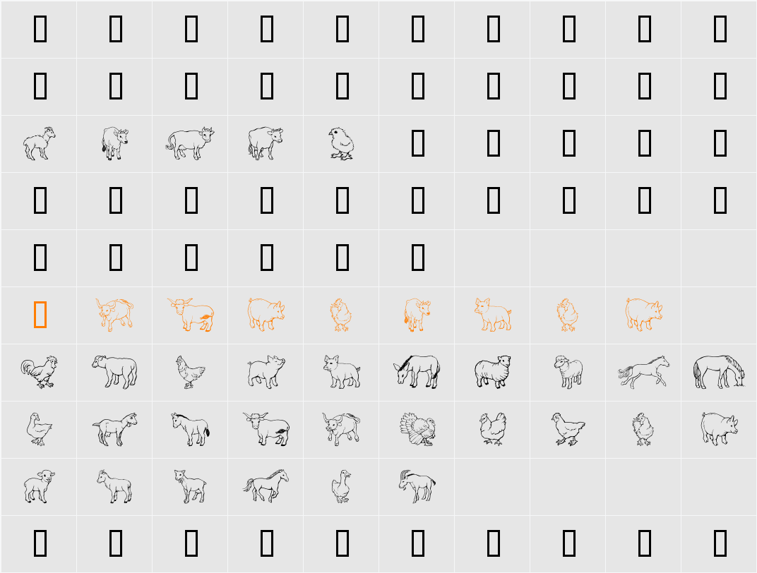 GE Barnyard Friends Character Map