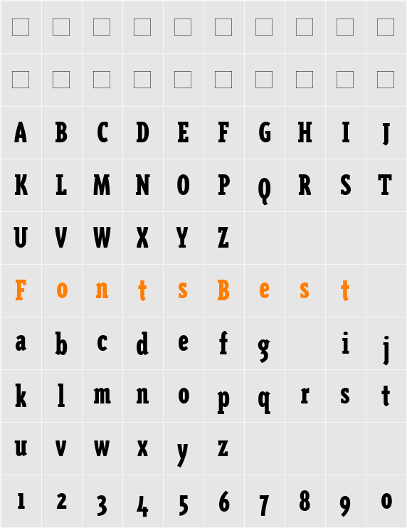 TriplexCondSerif-Black Character Map