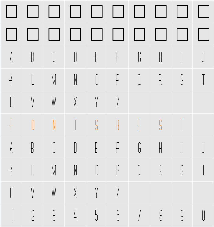 Hornchurch DB Character Map