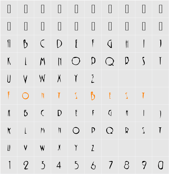 Dirty39 Becker Character Map