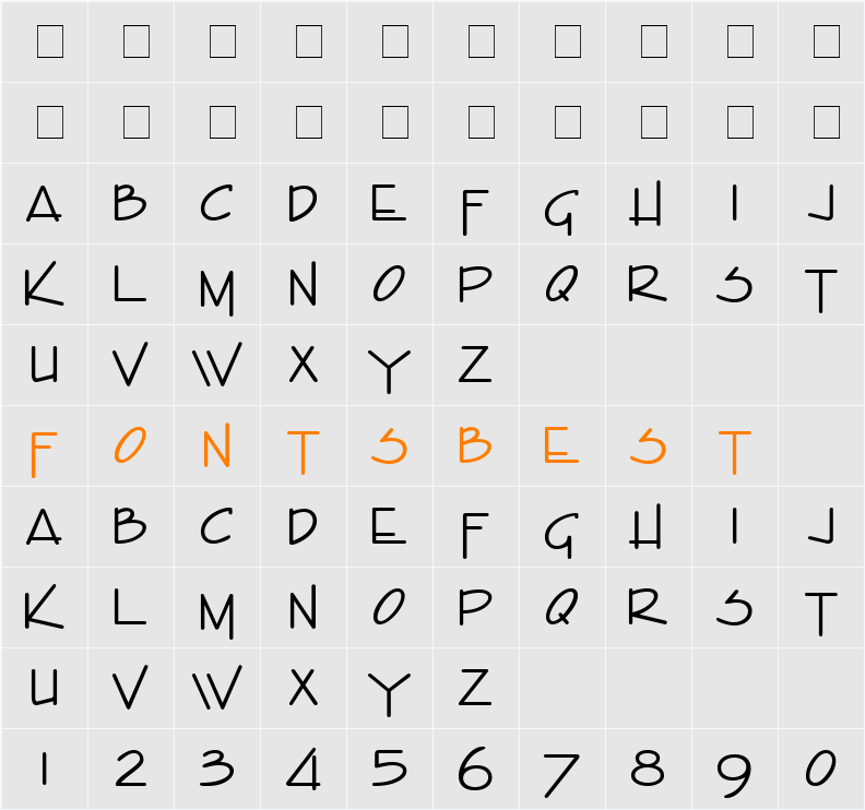 Encino Caps Character Map