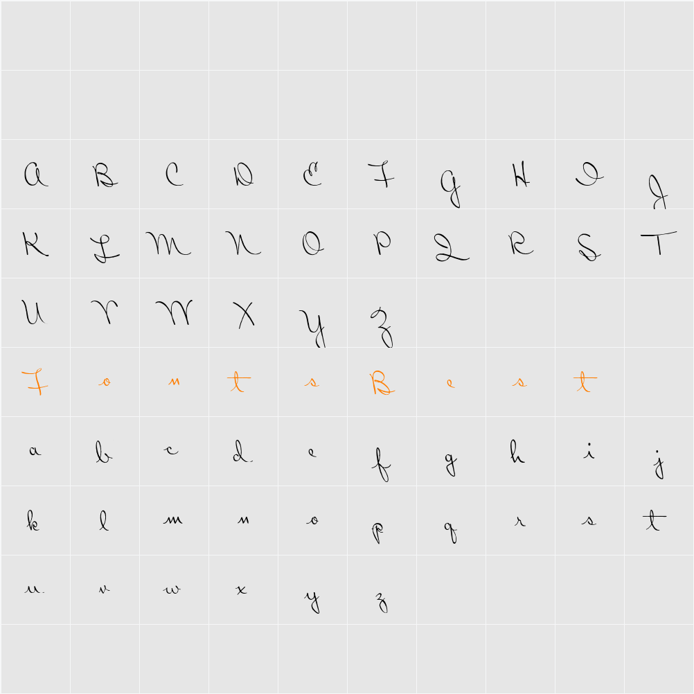 Ribbon in the Sky Character Map