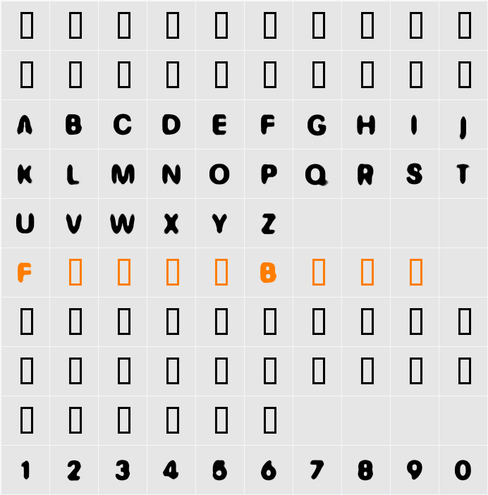 GINGER 2971 Character Map