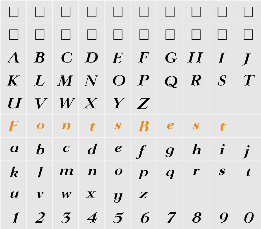 Lingwood Character Map