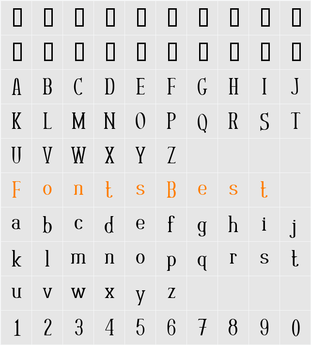 Rutaban Character Map