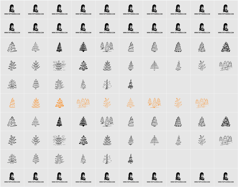 Fun Christmas Trees Character Map