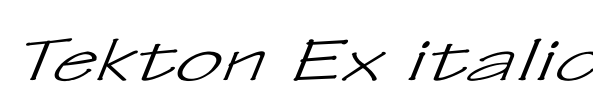 Tekton Ex italic Font Image
