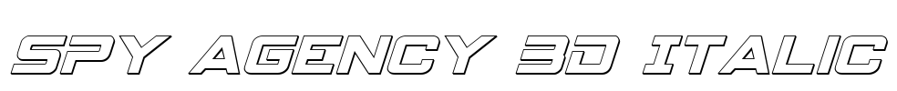 Spy Agency 3D Italic Font Image
