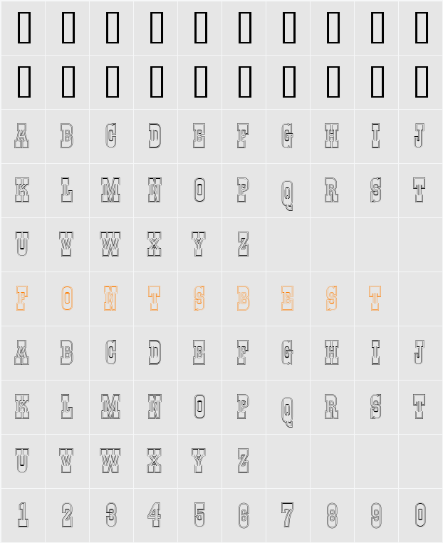 a_GildiaTitulDblOtl Character Map