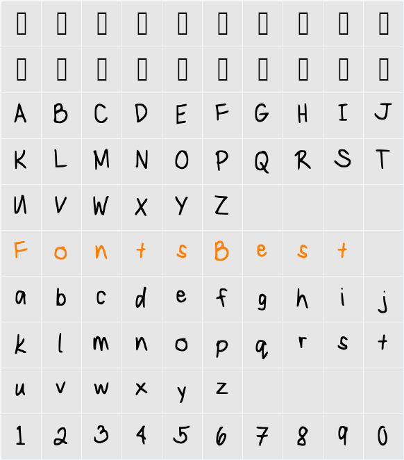 MaryKate Character Map